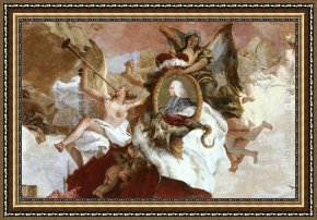 Apollo Framed Paintings - Apollo and the Continents [detail 9] by Giovanni Battista Tiepolo